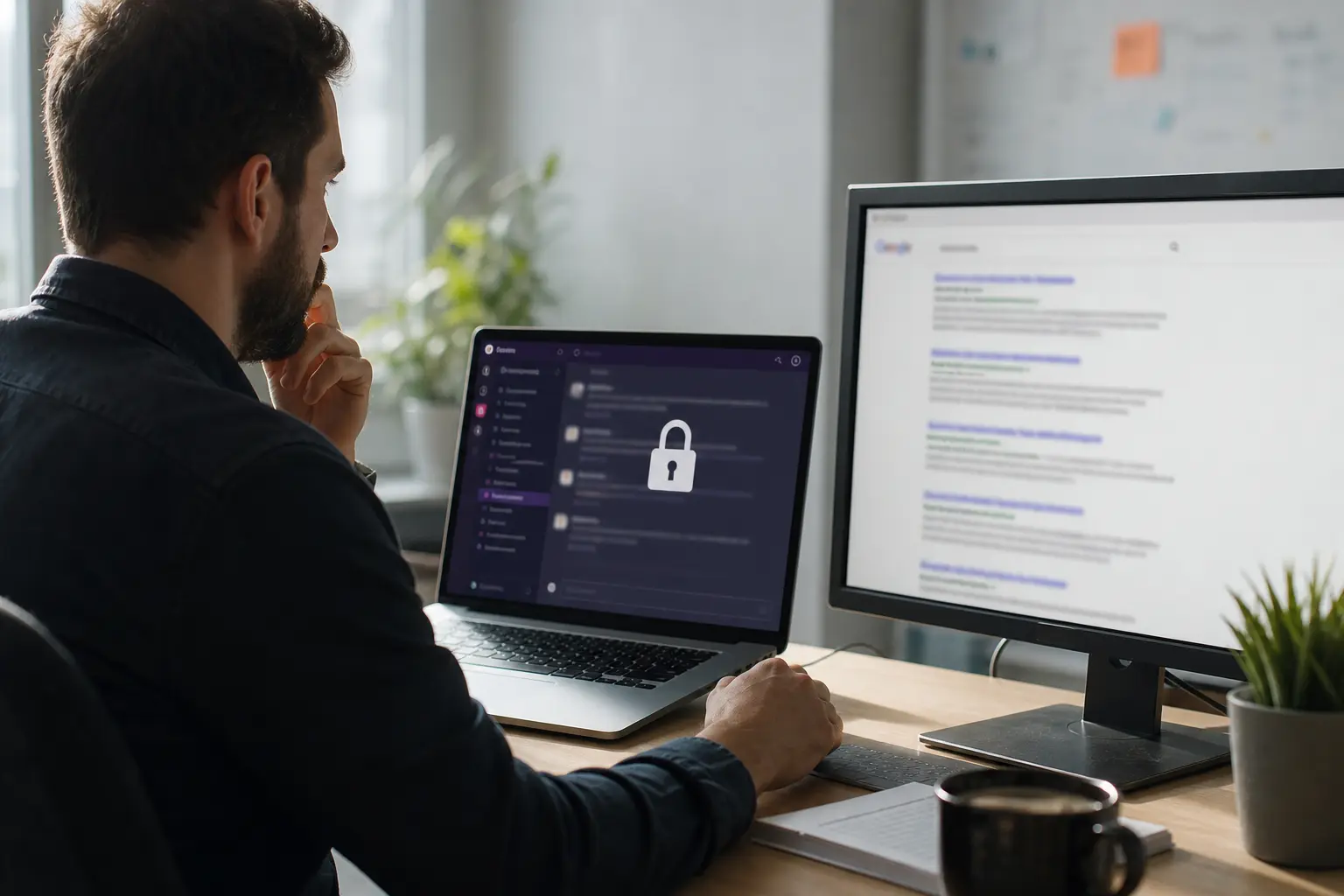 Private Slack discussion beside search results that cannot access it