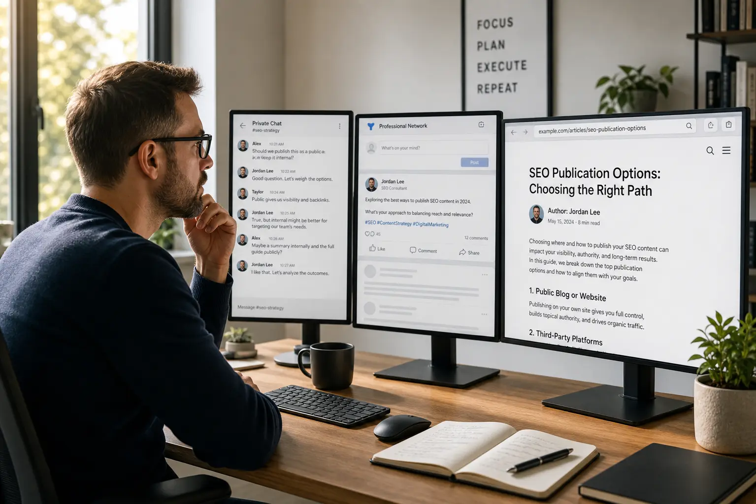 Consultant compares private, social and publicly indexed publishing venues